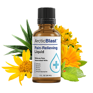 Arctic Blast; natural formula designed to deliver quick relief from joint and muscle pain
